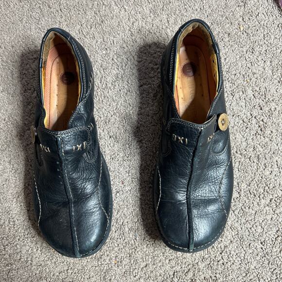 Clarks Artisan Unstructured Women's 7 M Black Leather Slip-On Shoes - Picture 2 of 6